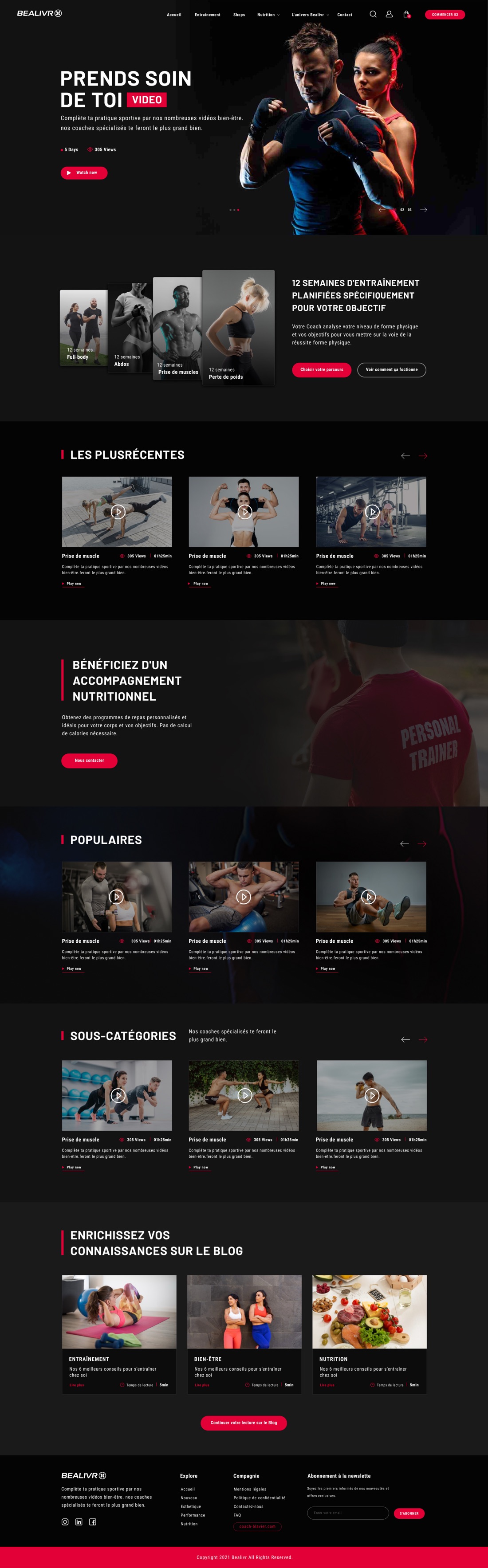 Maquette du site Bealivr