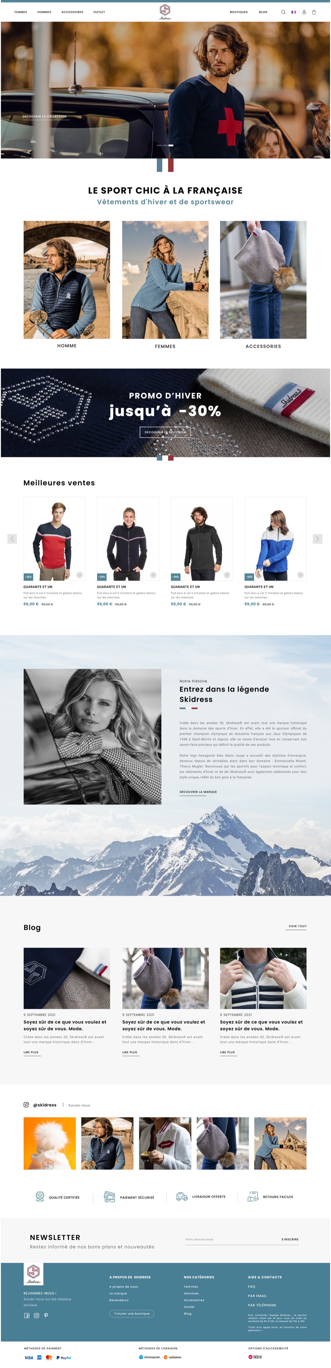 Maquette du site Skidress
